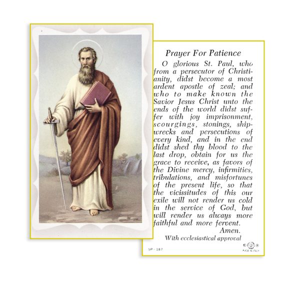Saint Paul Gold Edges Prayer Card (Pack of 100)
