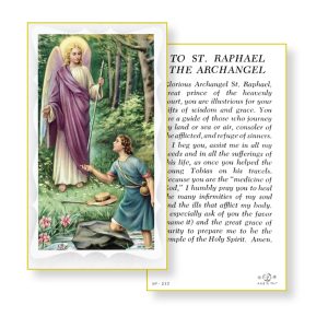 Saint Raphael the Archangel Gold Edges Prayer Card (Pack of 100)