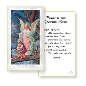 Guardian Angel Gold Edges Prayer Card (Pack of 100)