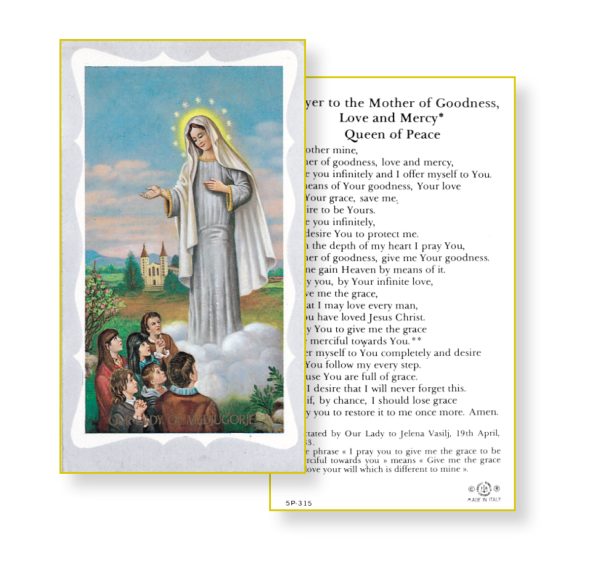 Our Lady of Medjugorje Gold Edges Prayer Card (Pack of 100)