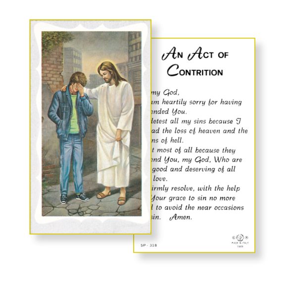 Act of Contrition-Boy Gold Edges Prayer Card (Pack of 100)