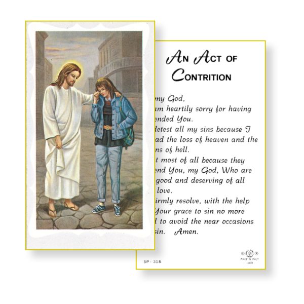 Act of Contrition-Girl Paper Prayer Card (Pack of 100)