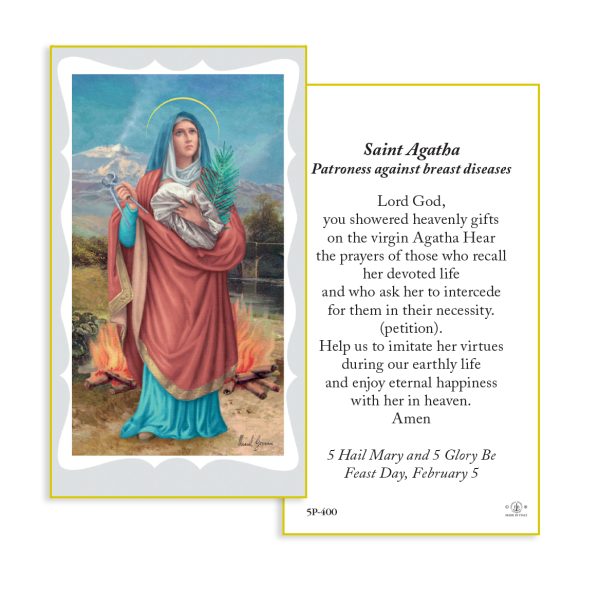 Saint Agatha Paper Prayer Card (Pack of 100)