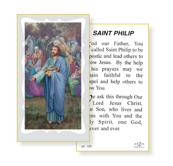 Saint Philip Gold Edges Prayer Card (Pack of 100)