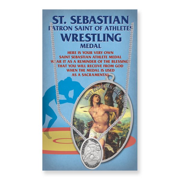 Saint Sebastian Men's Oval Wrestling Medal