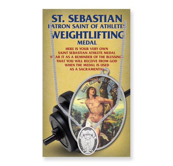 Saint Sebastian Men's Oval Weightlifting Medal