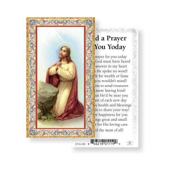 I Said a Prayer For You Today - Gold Stamped Paper Prayer Card (pack of 100)