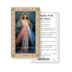 Divine Mercy Gold-Stamped Paper Prayer Card (pack of 100)