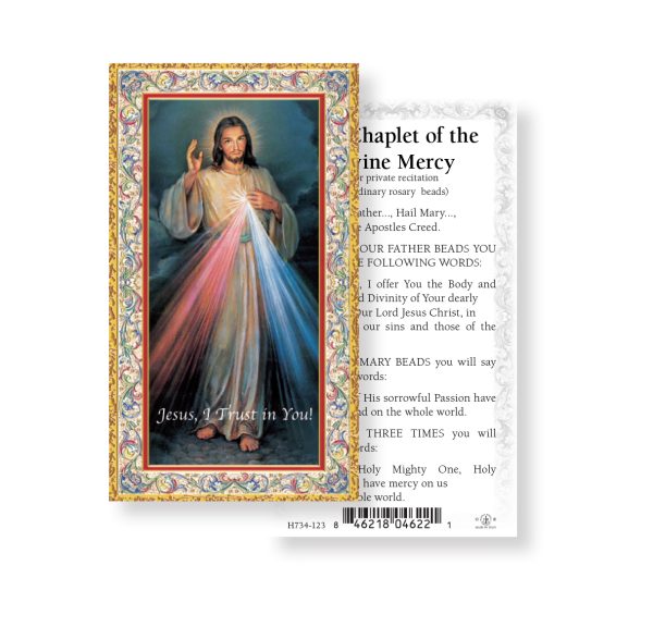 Divine Mercy Gold-Stamped Paper Prayer Card (pack of 100)