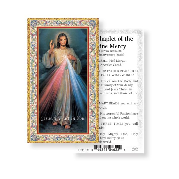 Divine Mercy - Gold Stamped Paper Prayer Card (pack of 100)