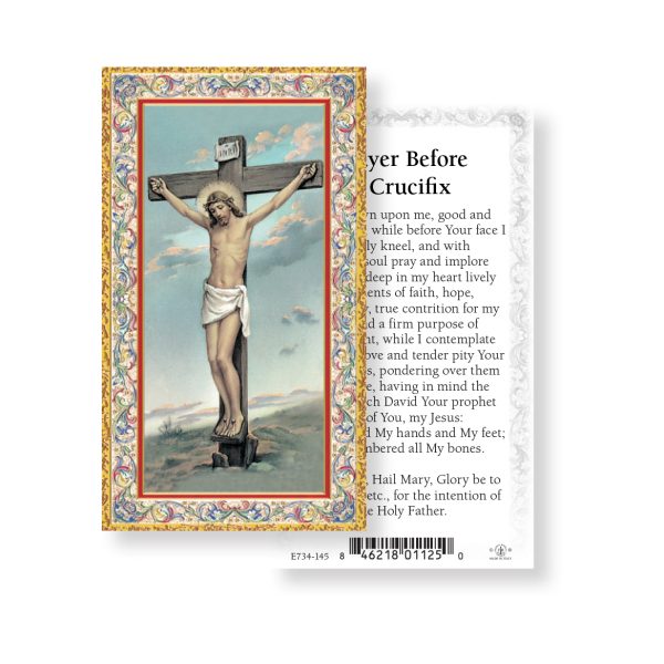 Prayer Before a Crucifix - Gold Stamped Paper Prayer Card (pack of 100)