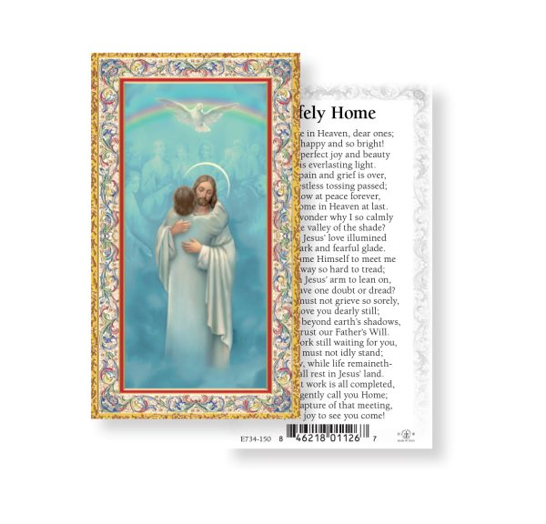 Safely Home Gold-Stamped Paper Prayer Card (pack of 100)