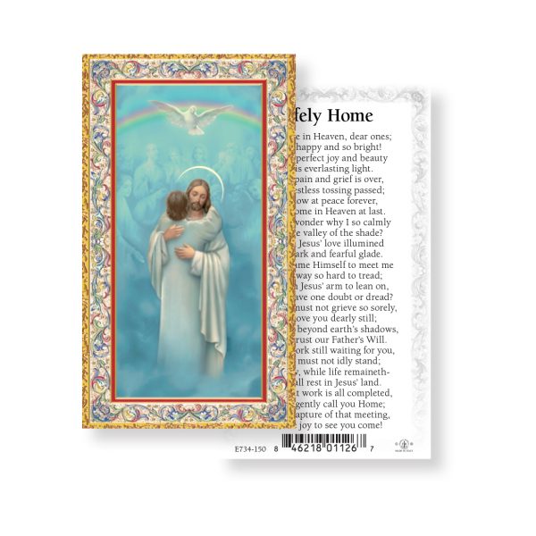 Safely Home - Gold Stamped Paper Prayer Card (pack of 100)