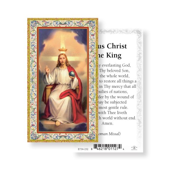 Jesus Christ the King - Gold Stamped Paper Prayer Card (pack of 100)
