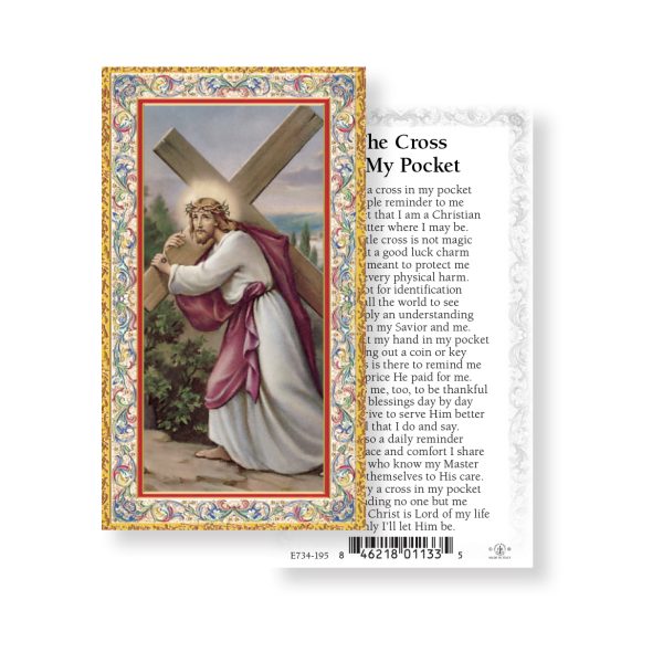 The Cross in My Pocket - Gold Stamped Paper Prayer Card (pack of 100)