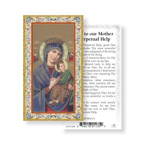 Our Lady of Perpetual Gold-Stamped Paper Prayer Card (pack of 100)