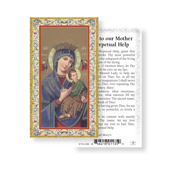 Our Lady of Perpetual Gold-Stamped Paper Prayer Card (pack of 100)