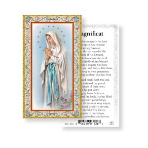 Our Lady of Lourdes Gold-Stamped Paper Prayer Card (pack of 100)