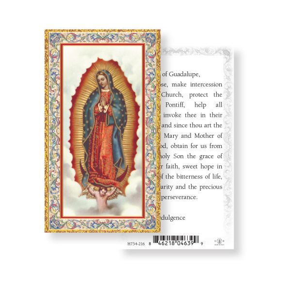 Prayer to Our Lady of Guadalupe - Gold Stamped Paper Prayer Card (pack of 100)