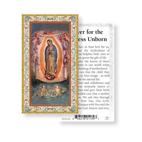 Prayer for the Helpless Unborn - Gold Stamped Paper Prayer Card (pack of 100)