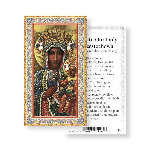 Our Lady of Czestochowa - Gold Stamped Paper Prayer Card (pack of 100)