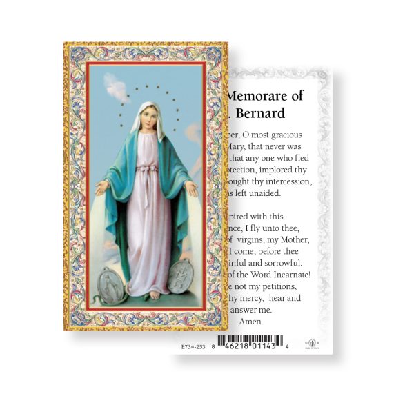 Our Lady of Grace Memorare of St Bernard - Gold Stamped Paper Prayer Card (pack of 100)