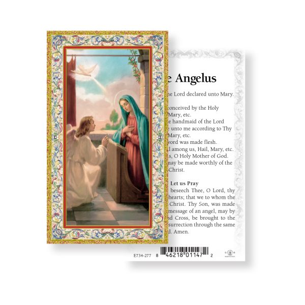 Angelus - Gold Stamped Paper Prayer Card (pack of 100)