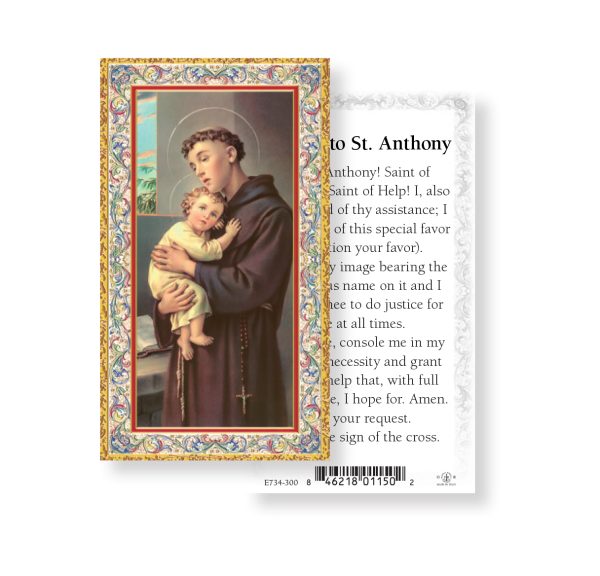 Saint Anthony Gold-Stamped Paper Prayer Card (pack of 100)