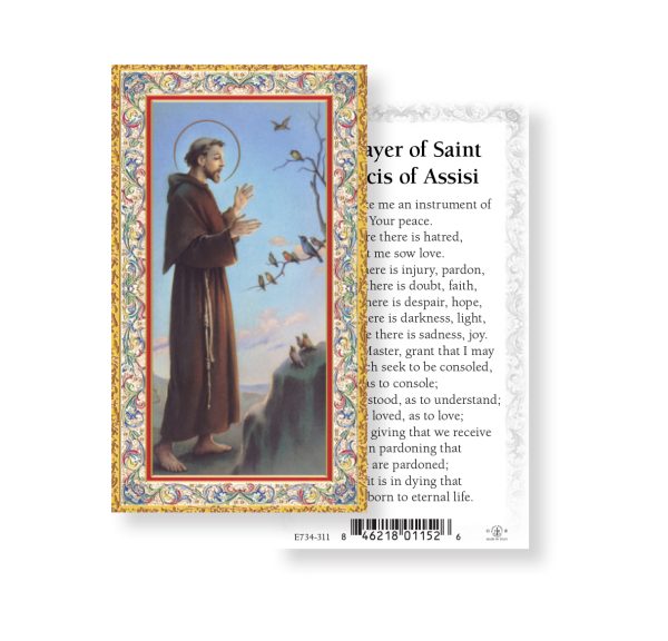 Saint Francis of Assisi Gold-Stamped Paper Prayer Card (pack of 100)