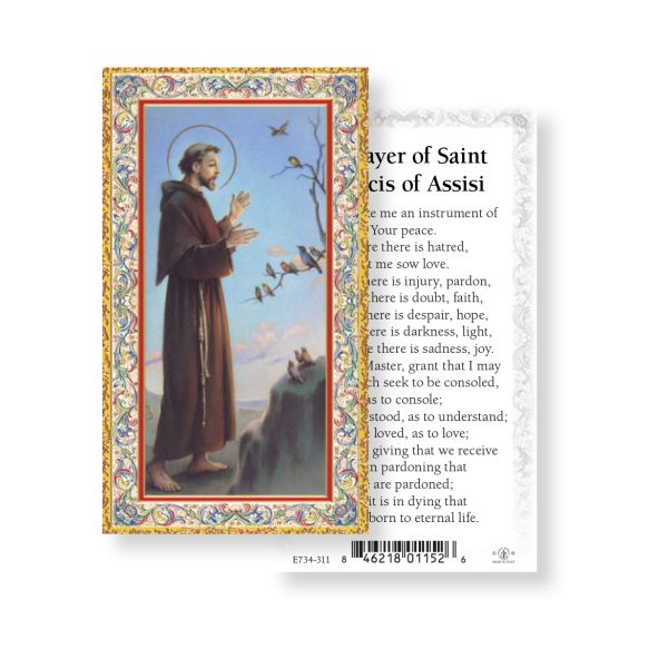 Saint Francis of Assisi - Gold Stamped Paper Prayer Card (pack of 100)