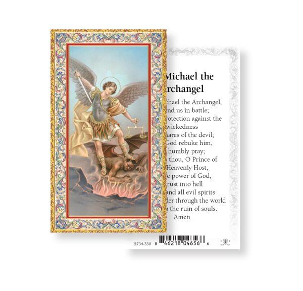 Saint Michael the Archangel Gold-Stamped Paper Prayer Card (pack of 100)