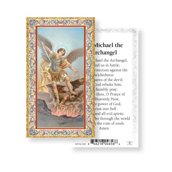 Saint Michael the Archangel - Gold Stamped Paper Prayer Card (pack of 100)