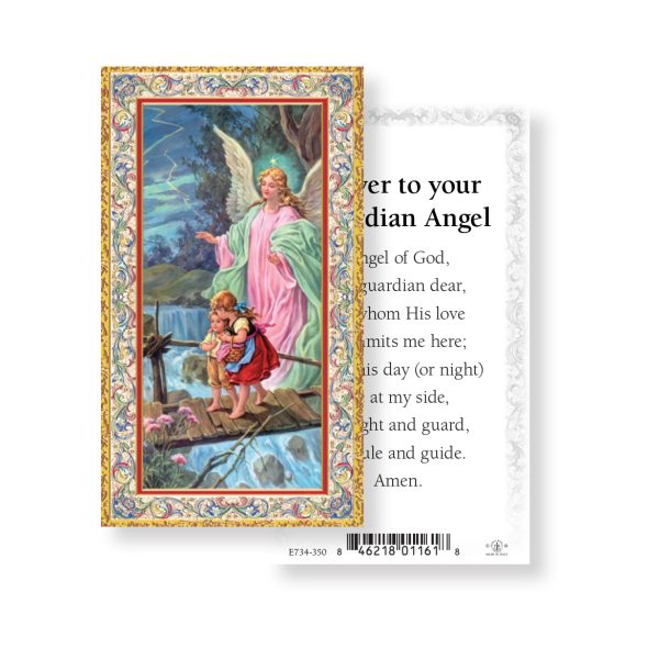 Guardian Angel of God - Gold Stamped Paper Prayer Card (pack of 100)