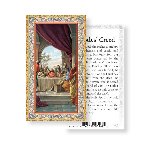 Apostles' Creed - Last Supper Gold-Stamped Paper Prayer Card (pack of 100)