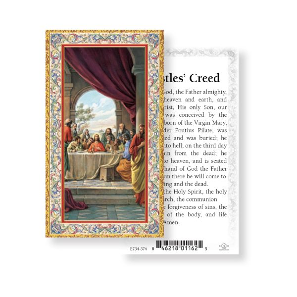 Apostles Creed Last Supper - Gold Stamped Paper Prayer Card (pack of 100)