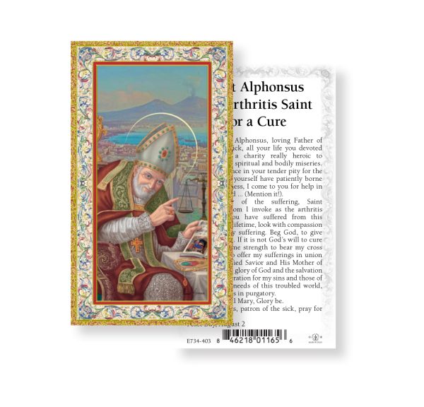 Saint Alphonsus Gold-Stamped Paper Prayer Card (pack of 100)