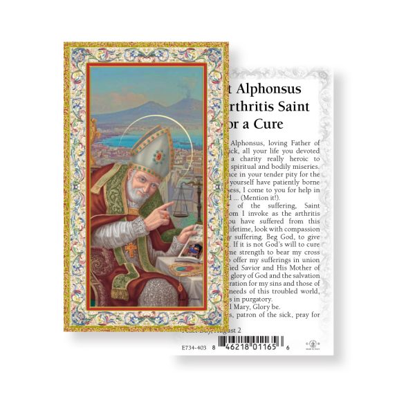 Saint Alphonsus - Gold Stamped Paper Prayer Card (pack of 100)