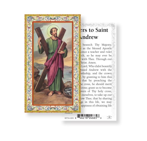Saint Andrew Gold-Stamped Paper Prayer Card (pack of 100)