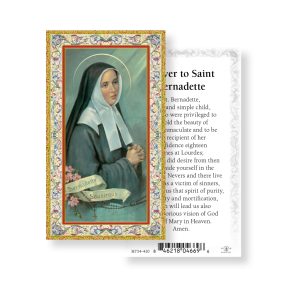 Prayer to Saint Bernadette Gold-Stamped Paper Prayer Card (pack of 100)