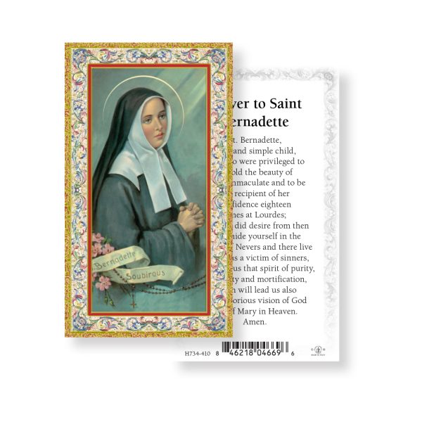 Prayer to Saint Bernadette - Gold Stamped Paper Prayer Card (pack of 100)