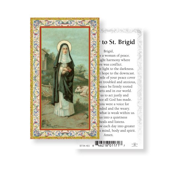 Saint Brigid Gold-Stamped Paper Prayer Card (pack of 100)