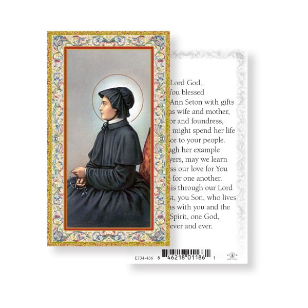Saint Elizabeth Seton - Gold Stamped Paper Prayer Card (pack of 100)