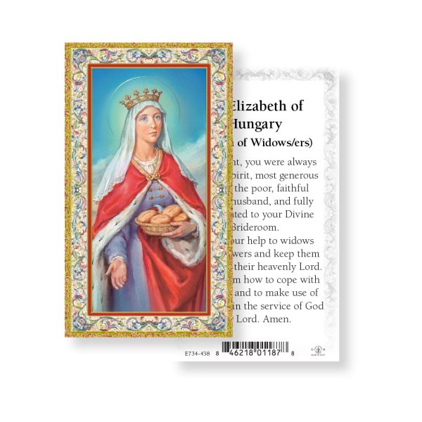 Saint Elizabeth of Hungary - Gold Stamped Paper Prayer Card (pack of 100)