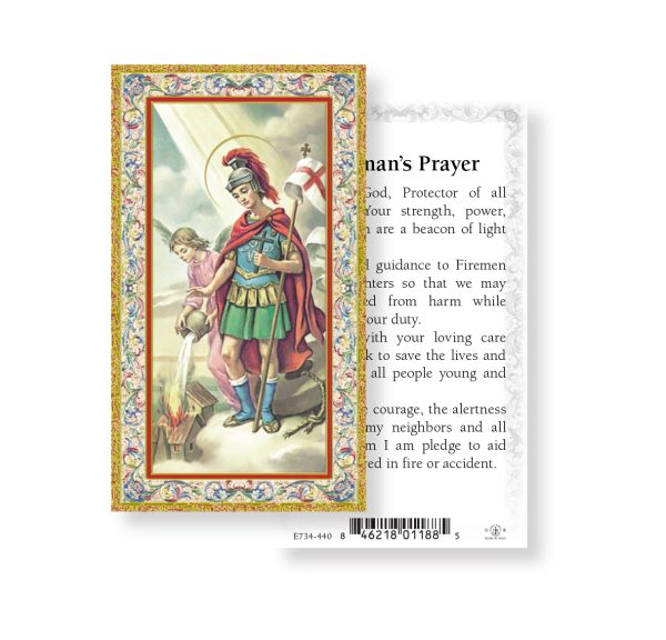 Saint Florian Fireman's Prayer Gold-Stamped Paper Prayer Card (pack of 100)