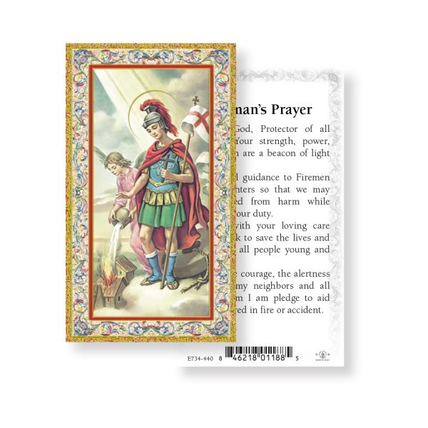 Saint Florian Firemans - Gold Stamped Paper Prayer Card (pack of 100)