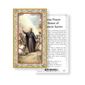 Saint Francis Xavier Gold-Stamped Paper Prayer Card (pack of 100)