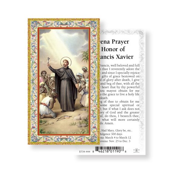 Saint Francis Xavier - Gold Stamped Paper Prayer Card (pack of 100)