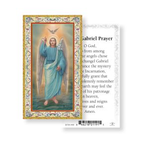 Saint Gabriel Gold-Stamped Paper Prayer Card (pack of 100)