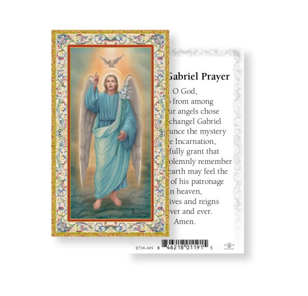 Saint Gabriel Gold-Stamped Paper Prayer Card (pack of 100)