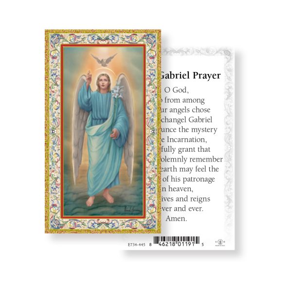 Saint Gabriel - Gold Stamped Paper Prayer Card (pack of 100)